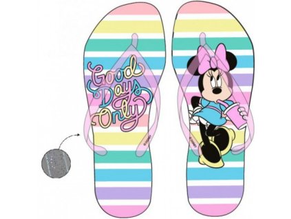 Žabky MINNIE MOUSE dívčí s barevnými proužky