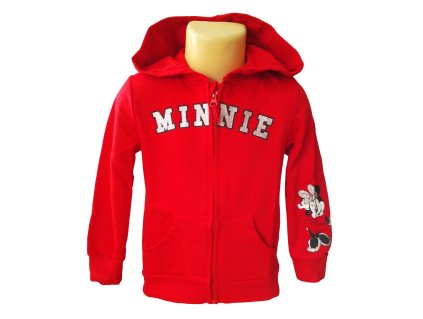Mikina MINNIE červená na zip (Barva Červená, Velikost 134)