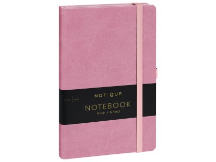 NOTIQUE Notes Růžový, linkovaný, 13 x 21 cm