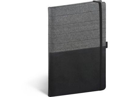 NOTIQUE Notes Skiver černošedý, linkovaný, 13 x 21 cm