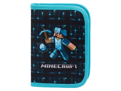 BAAGL Školní penál jednopatrový Minecraft Blue Axe