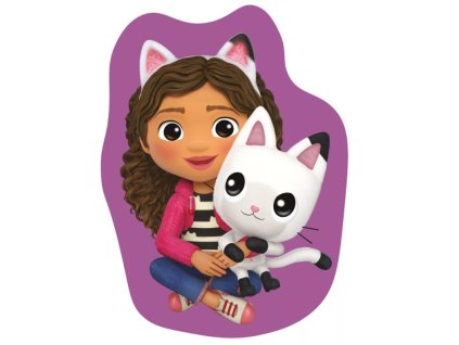 Dětský polštářek GÁBININ KOUZELNÝ DOMEK Pandy Paws tvarovaný fialový