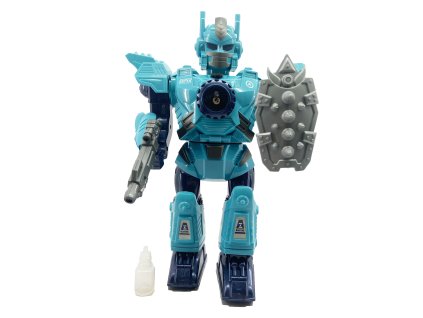 187464 robot mecha s efekty pary modry 32 cm