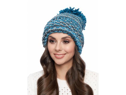 Dámská pletená čepice - 8801 - světle modrá - pro obvod hlavy 58 cm