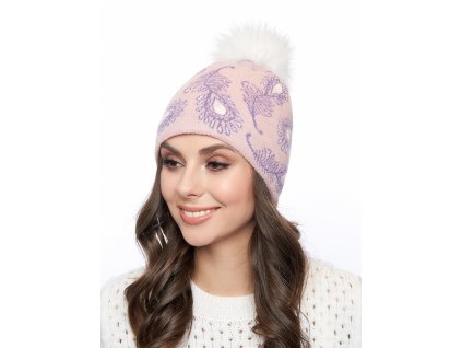 Dámská pletená čepice - 9830 - šeříková - pro obvod hlavy 58 cm