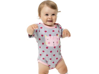 Dívčí body Cats - šedý melanž - velikost 92