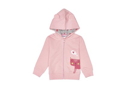 Dívčí mikina s kapucí Cat - růžová - velikost 92
