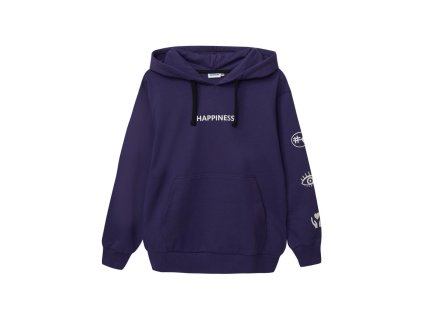 Dívčí mikina s kapucí Happiness - fialová - velikost 164