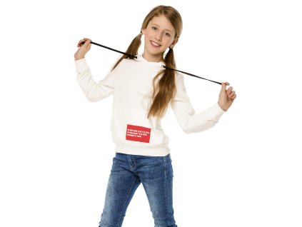 Dívčí mikina s kapucí Sport - bílá - velikost 164