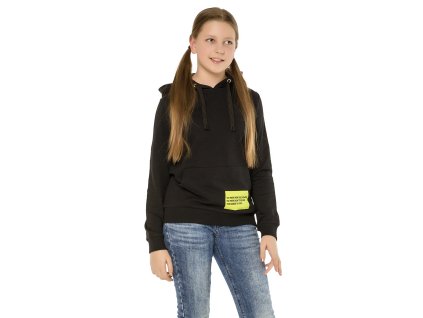 Dívčí mikina s kapucí Sport - černá - velikost 164