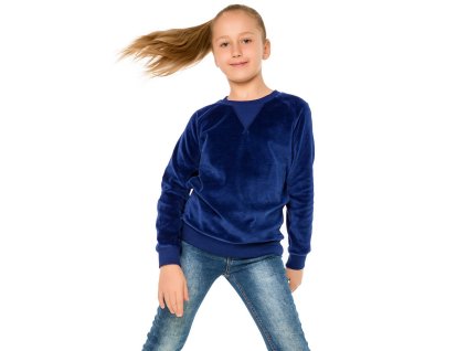 Dívčí mikina Velur - navy - velikost 164