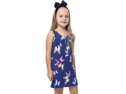 Dívčí noční košile Butterfly - navy - velikost 152