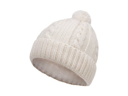 Dívčí pletená čepice - 0183 - bílá - pro obvod hlavy 54 cm