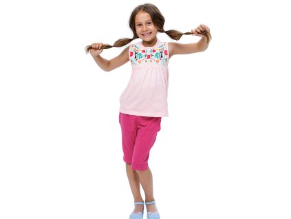 Dívčí pyžamo Summer - růžová/fuchsie - velikost 152