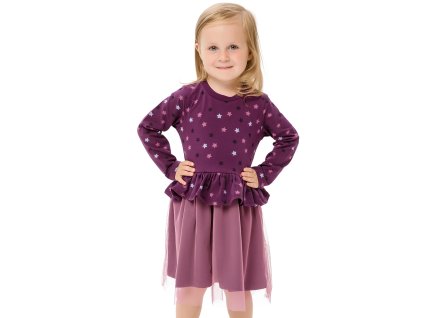 Dívčí šaty Hvězdička - fialová - velikost 122