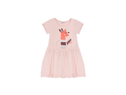 Dívčí šaty Lama - světle-růžová - velikost 122