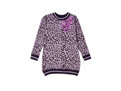 Dívčí šaty Leopard - šedý melanž - velikost 152