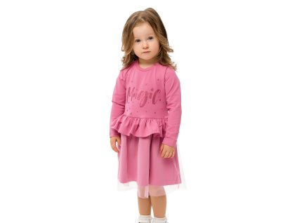 Dívčí šaty Magic - růžová - velikost 122