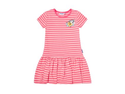 Dívčí šaty Travel - růžová - pruhy - velikost 122
