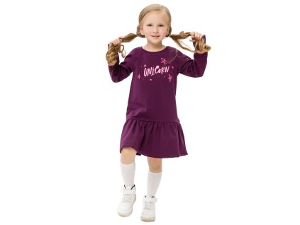 Dívčí šaty Unicorn - fialová - velikost 122