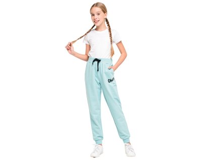 Dívčí tepláky Okey - tyrkysová - velikost 152