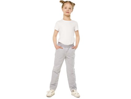 Dívčí tepláky Skate - šedý melanž - velikost 152