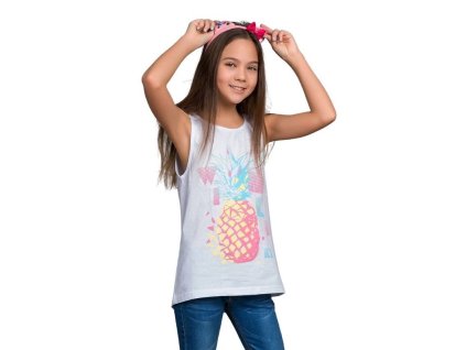 Dívčí tílko Ananas - bílá - velikost 164
