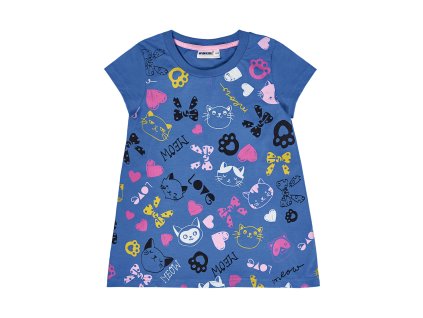 Dívčí tunika Meow Love - modrá - velikost 122