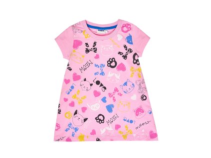 Dívčí tunika Meow Love - růžová - velikost 122