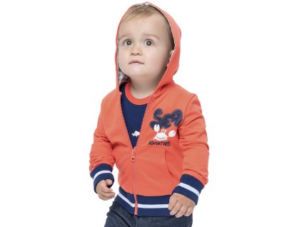 Chlapecká mikina s kapucí Adventures - červená - velikost 92