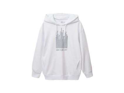Chlapecká mikina s kapucí New York City - bílá - velikost 170