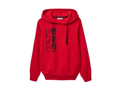 Chlapecká mikina s kapucí Strength - červená - velikost 152