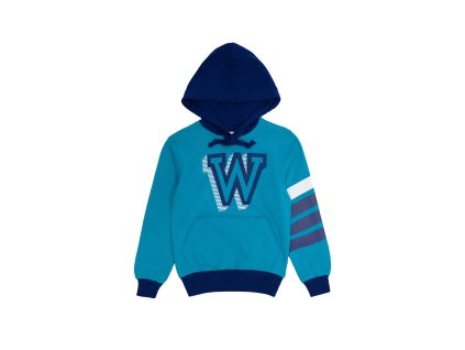 Chlapecká mikina s kapucí W - tyrkysová - velikost 152