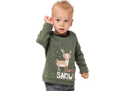 Chlapecká mikina Snow - khaki - velikost 98