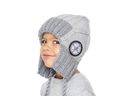 Chlapecká pletená čepice - 7987 - světle šedá - pro obvod hlavy 54 cm