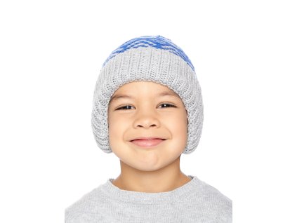 Chlapecká pletená čepice - 9321 - světle šedá - pro obvod hlavy 52 cm