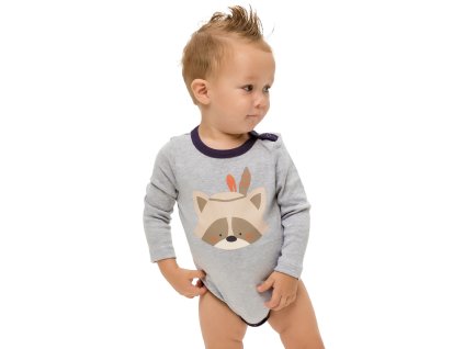 Chlapecké body Mýval - šedý melanž - velikost 92