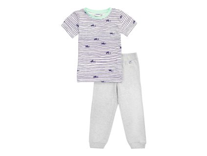 Chlapecké pyžamo Marine - bílá/šedý melanž - velikost 122