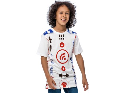 Chlapecké tričko Never Give Up - bílá - velikost 164