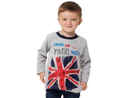 Chlapecké tričko s dlouhým rukávem Free Wild - šedý melanž - velikost 122