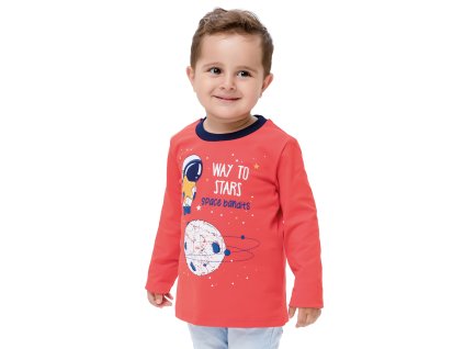 Chlapecké tričko s dlouhým rukávem Space Bandits - červená - velikost 122