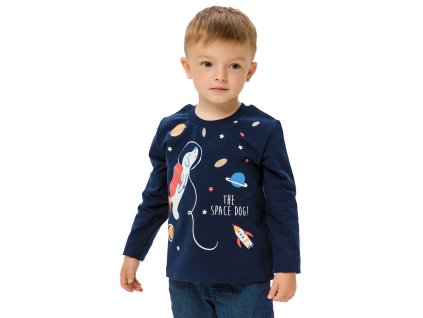 Chlapecké tričko s dlouhým rukávem Space Dog - navy - velikost 122