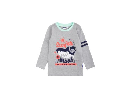 Chlapecké tričko s dlouhým rukávem Surfer - šedý melanž - velikost 122