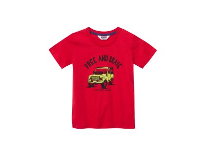 Chlapecké tričko s krátkým rukávem Free and Brave - červená - velikost 122