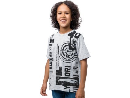 Chlapecké tričko Sport - šedý melanž - velikost 164