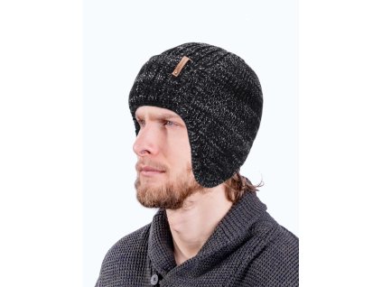 Pánská pletená čepice - 1461 - černá - pro obvod hlavy 59 cm