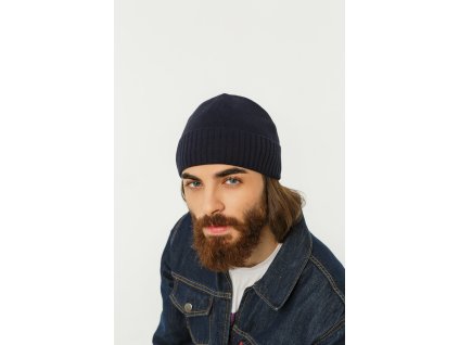 Pánská pletená čepice - 2903 - tmavě modrá - pro obvod hlavy 58 cm