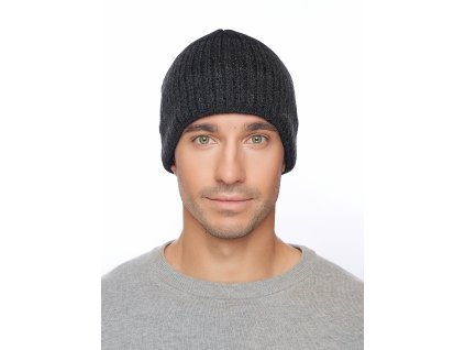 Pánská pletená čepice - 7733 - černá - pro obvod hlavy 59 cm