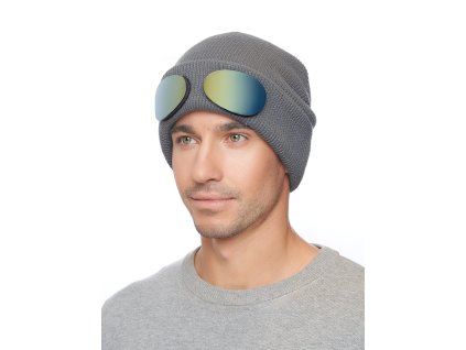 Pánská pletená čepice - 8817 - tmavě šedá - pro obvod hlavy 59 cm