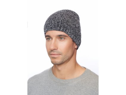 Pánská pletená čepice - 8963 - černo-šedá - pro obvod hlavy 59 cm